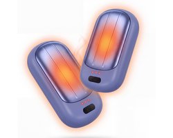 Oplaadbare Handwarmers 2 Stuks - Elektrische Handverwarmers met 3 Krachtige Warmtestanden - Herbruikbare Handenwarmer USB-C - Handenwarmer tot 4 uur Verwarmd - Compacte Handwarmers - Handen Warmer Oplaadbaar - Pocket Warmer - Paars - Silvergear — cadeau in Cadeau-ideeën
