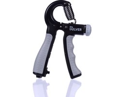 Pulver -Handtrainer 10 to 60kg met Vingertrainer - Handknijper- Knijphalter - Armtrainer – Gewichten - Hand knijper set - Handgripper - Hand gripper - grip - Onderarm trainer - Buigveer – Grip Trainer - Vinger - Hand spier - Fitness - Grijs — cadeau in Sport & Outdoor