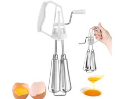 Handgarde - Slagroomklopper - Eierklopper - Mixer - Garde - Bakbenodigdheden - Klassieke roestvrijstalen handmixer - Keukengereedschap - Keukengerei - Slagroomklopper - Bakmixer - Handmatige eiwitklopper - Wit - Geschikt voor de keuken — cadeau in Koken & Dineren