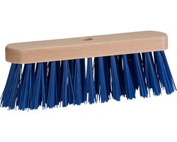 Straatbezem blauw - Buitenbezem - Gemaakt in Nederland - gerecyclede haren — cadeau in Cadeau-ideeën