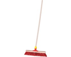 Straatbezem SAGA voor bestratingen en vlonders - Harde bezemkop - 40 cm breed - Houten steel van 120 cm — cadeau in Cadeau-ideeën