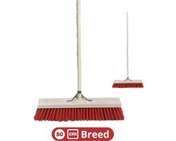 Synx Tools bezem Nylon Straatbezem 50 cm - Bezem- Veger - Stadsbezem - Buitenbezem - Tuinartikelen - Bezem met steel 150cm - Buiten bezems - veger - Schoonmaken — cadeau in Cadeau-ideeën