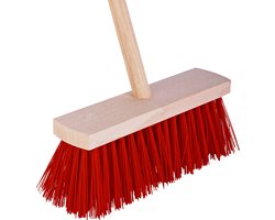 Talen Tools - Bezem - Rood - Harde haren - Houten steel - 120 centimeter — cadeau in Cadeau-ideeën