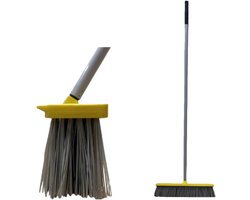 Professionele Buitenbezem - 134*45cm Brede bezem - Harde Haren voor Tuin, Terras & Oprit - Robuuste Tuinveger voor Zwaar Werk - Ideaal voor Bladeren, Zand, Modder & Sneeuw- Straatbezem met Steelw - Balkon & Straat Schoonmaken — cadeau in Cadeau-ideeën