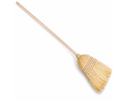 Synx Tools Strobezem Oldskool Mixstrobezem - Rijstrobezem / Paardenstalbezem - Bezems - Buitenbezem / Binnenbezem - Bodembewerkers - Schoonmaakartikelen - Incl. Steel 100cm — cadeau in Cadeau-ideeën
