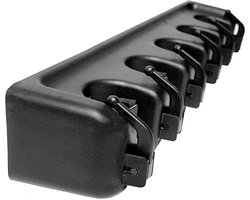 Bezemhouder voor 5 stelen en 6 haken – Bezem ophangsysteem keuken, schuur & garage – Gereedschapshouder wandhouder – Tuingereedschap - Mat zwart — cadeau in Cadeau-ideeën
