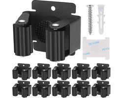Bezemhouder - 12 stuks - RVS - Tuingereedschap Ophangsysteem - Gereedschapshouder - Gereedschapsklem - bezemklem - Wandhouder - voor dweilen, bezems, tuingereedschap — cadeau in Cadeau-ideeën