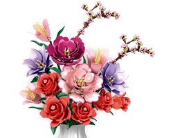 Zhe Gao 11309 Pioenrozen kunst bloemen bouwset | Botanical Flowers Collection modelbouw | Classic Creator STEM speelgoed bouwpakket voor volwassenen en kinderen | Educatief decoratie Kunstbloemen niet geschikt voor Lego | bouwdoos met 769 bouwstenen — cadeau in Spellen & Speelgoed