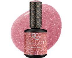 Pink Gellac Roze Gel Nagellak 15ml - Manicure voor Gelnagels - Gel Nails - Gelnagel Producten - 141 Glitter Pink — cadeau in Verzorging