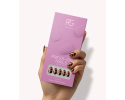 Pink Gellac Press On Nails - 2007 Tortoise Touch - Round Small Plaknagels - 30 Press On Nagels Met Lijm, 30 Plakstickers, Cleaner Wipe, Nagelvijl, Woodstick en Size Matcher - Snel Aan Te Brengen Plak Nagels Kort - Voor 7-14 Dagen Mooie Nagels — cadeau in Verzorging