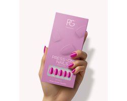 Pink Gellac Press On Nails - 368 Intense Plum - Round Small Plaknagels - 30 Press On Nagels Met Lijm, 30 Plakstickers, Cleaner Wipe, Nagelvijl, Woodstick en Size Matcher - Snel Aan Te Brengen Plak Nagels Kort - Voor 7-14 Dagen Mooie Nagels — cadeau in Verzorging