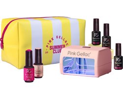 Pink Gellac Gellak Starterspakket Summer Club - Manicure Set voor Gel Nagellak en Gel Nagels - Gelnagels Starterspakket met 2x Roze Kleur 8ml en Nagellamp LED UV Roze — cadeau in Verzorging