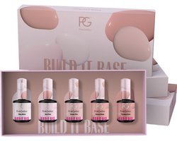 Pink Gellac Builder Gel Set - Set van 5x Build it Base - Gellak Set met 5 Kleuren - Pink GellacÂ´s Versie van Builder in a Bottle - 5x 15 ml — cadeau in Verzorging