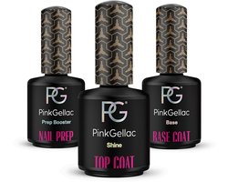 Pink Gellac Gellak Set - Manicure Set met 15ml Base Coat, 15ml Top Coat en 15ml Nail Prep - Gel Nagellakset voor Thuis — cadeau in Verzorging