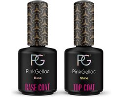 Pink Gellac Combi Deal Gellak Set - Manicure Set met 15ml Base Coat en 15ml Top Coat - Gel Nagellakset voor Thuis - Gel Nagels Producten — cadeau in Verzorging
